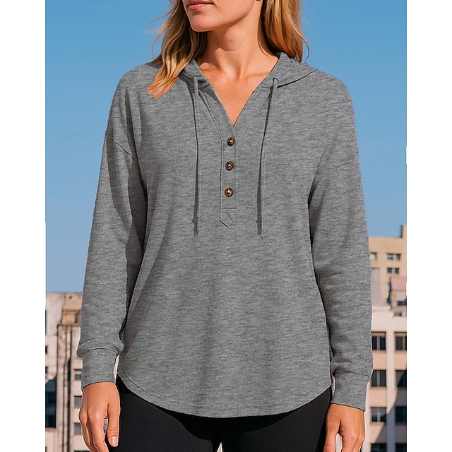 Women's Casual Sweatshirt Pullover Hoodie Drawstring Long