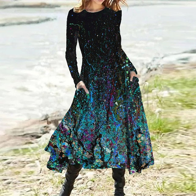 Women's Midi Dress Casual Dress Winter Dress Swing Dress