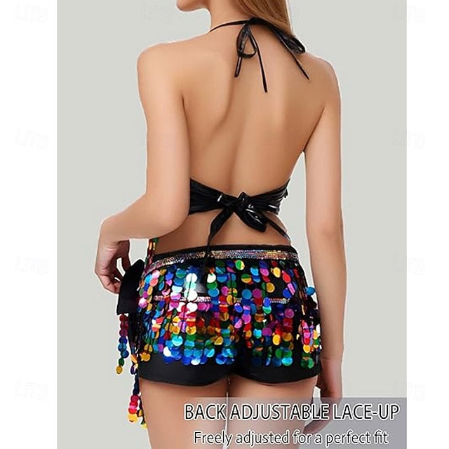 Samba Dancewear Women Belly Dance Dress Sequin Tassel Bra Top