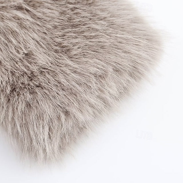 Coat Pocket Buttons Fur Warm Comfortable Women's Faux