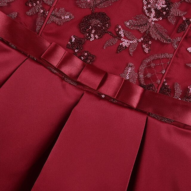 Formal Color Dress Kids Party Girls' Sleeveless Solid