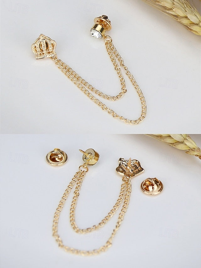 Tie Men's Chain Bow – and Velvet with Detail Crown