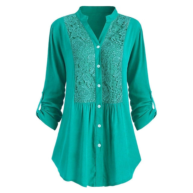 Women's Shirt Lace Shirt Tunic Shirts Blouse Elegant