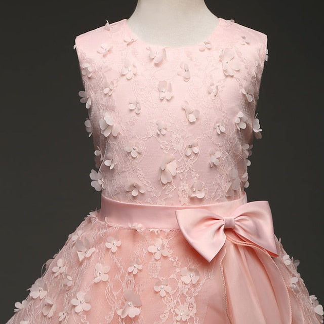 Colored Solid Flower Girl Kids Girls' Dress