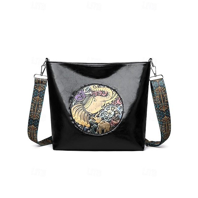 Bag – Vintage Embossed Boho Elephant Shoulder Women's