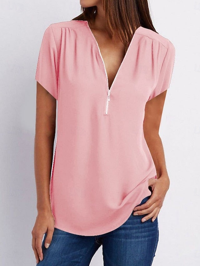 Women's T Shirt Solid Color Plain Fashion Modern Casual