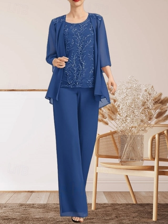 Dress Mother of Guest the Elegant Piece Pantsuit Bride 3 Wedding
