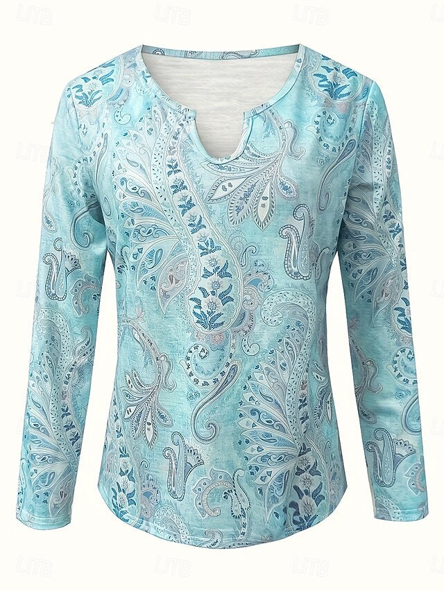 Women's T Shirt Print Graphic Paisley Vintage Fashion