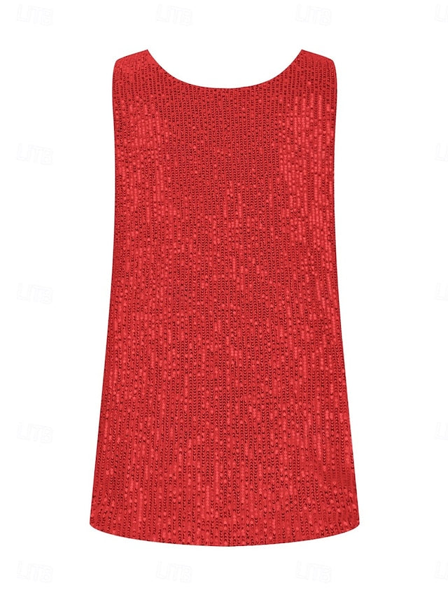 Women's Camisole Tank Top Sequins Solid Color Daily Casual