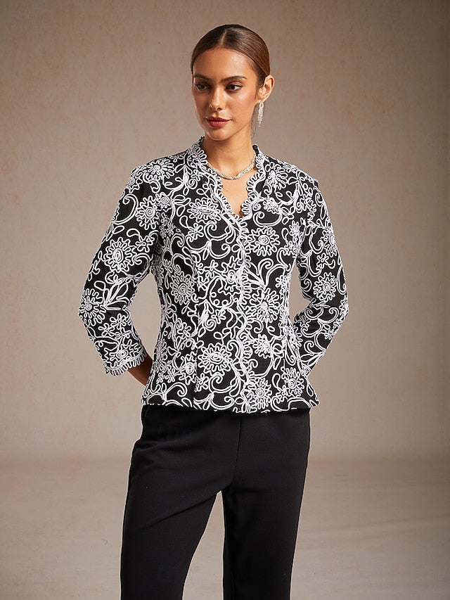 Women's Dressy Tops Twinset Sequins Rhinestone Animal