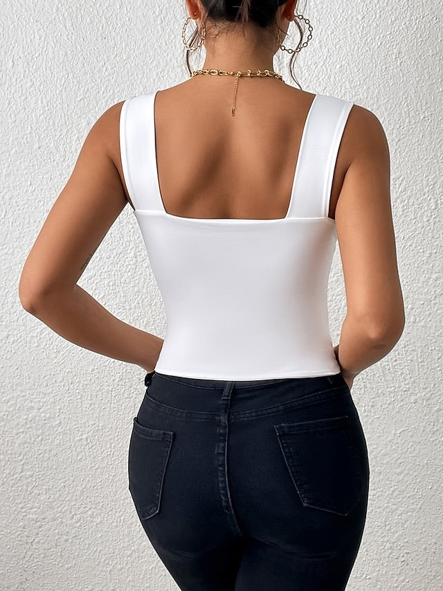 Women's Camisole Tank Top Solid Color Stylish Casual