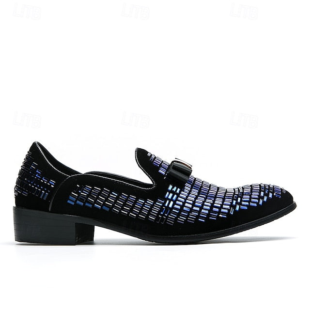 Elegant Strap Loafers Silver Woven Men's Prom – and Monk