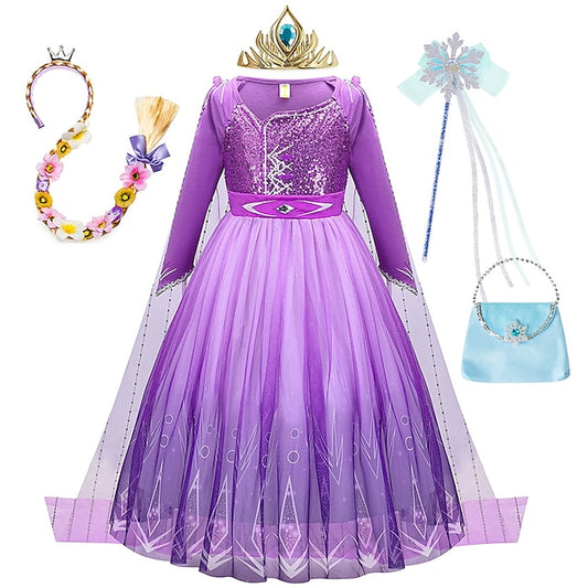 Theme Princess Fairytale Girl Anna Dress Frozen Flower Party
