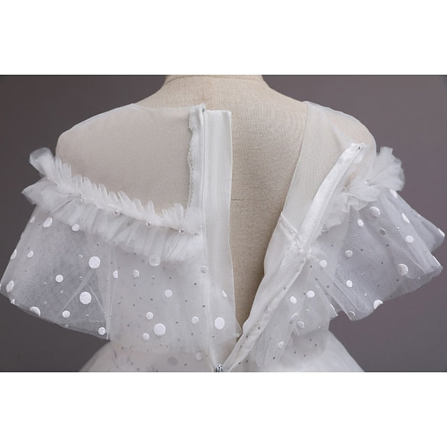 Flower Solid Party Dress Girl Girls' Color Kids