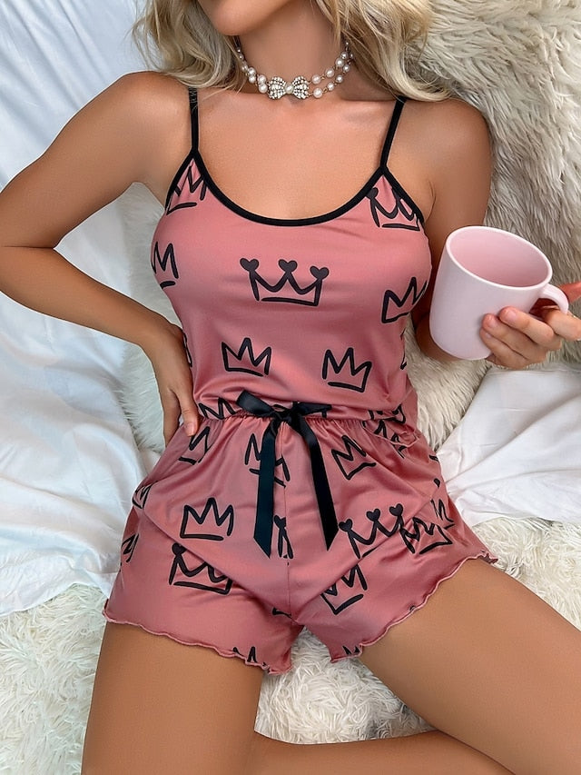Women's Pajama Set Casual Comfort Graphic Elastic Waist