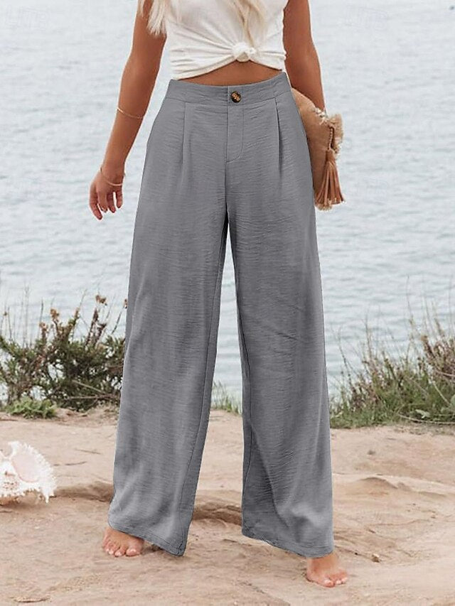 Women's Slacks Straight Streetwear Casual Full Length