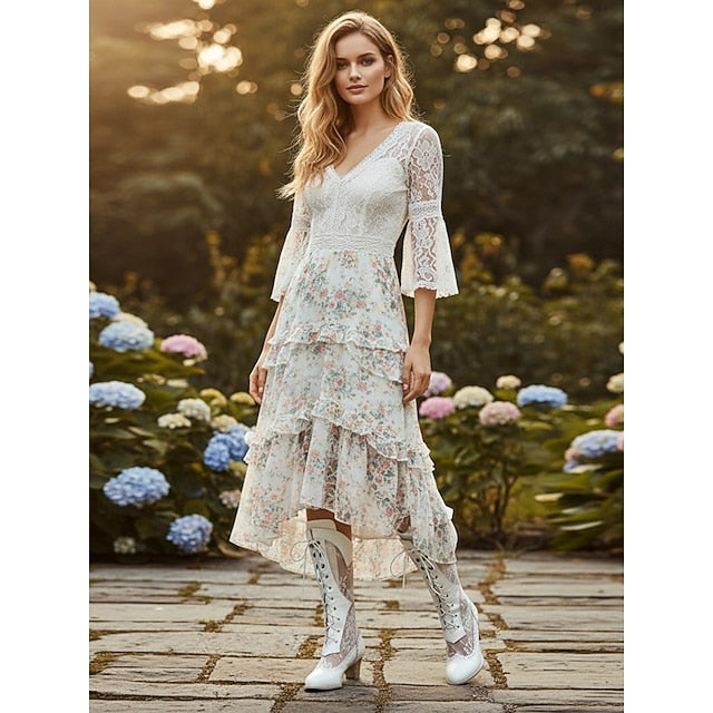 Lace-Up Victorian-Style Lace White Boots with Women's