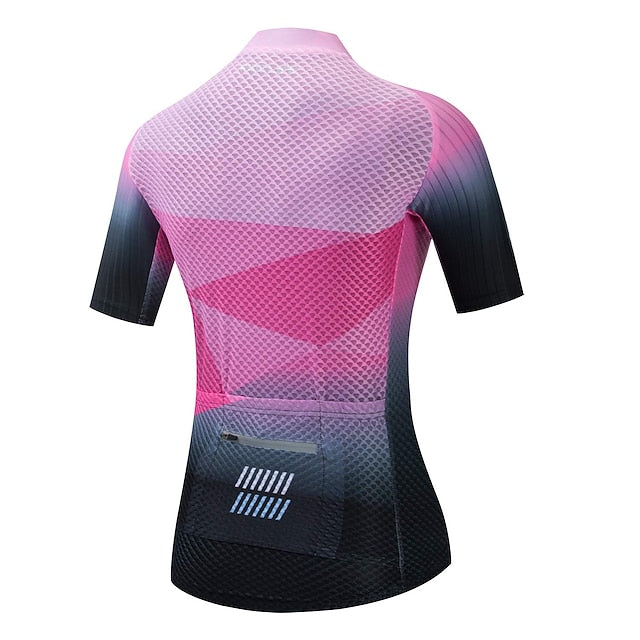 Women's Cycling Jersey Geometric Short Sleeve Bike Jersey