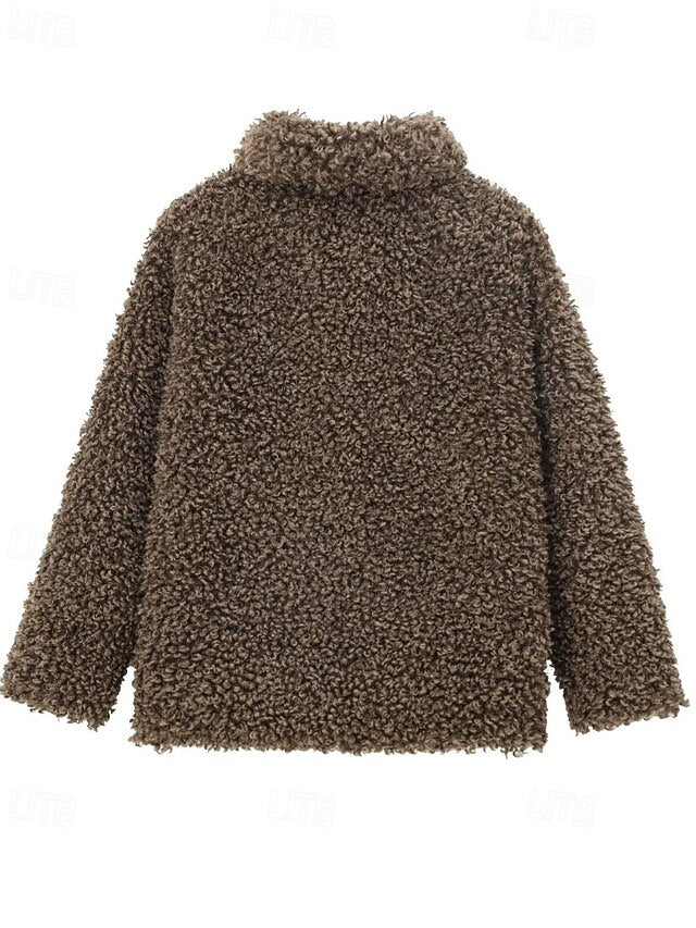 Teddy Women's Warm Faux Comfortable Fur Furs Coat