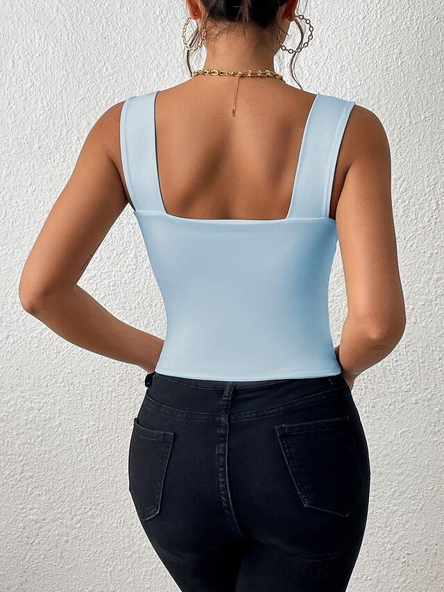 Women's Camisole Tank Top Solid Color Stylish Casual