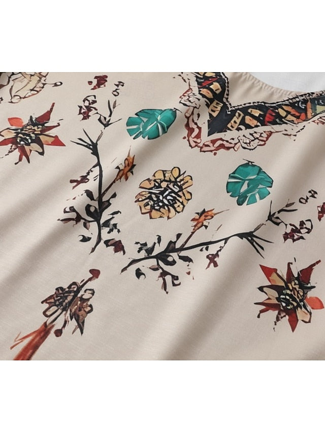 Women's Western Blouse Boho Shirt Blouse Print Flower