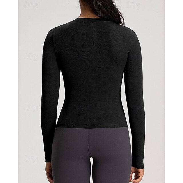 Women's Solid Colored Tennis Shirt Sport Top Stylish