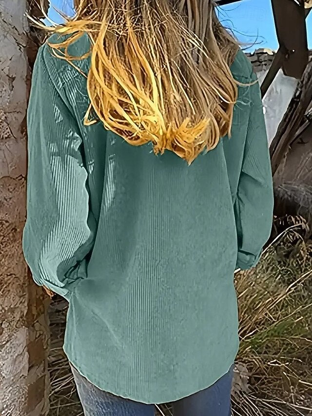 Women's Shirt Button Down Shirt Casual Shirt Pocket Buttons