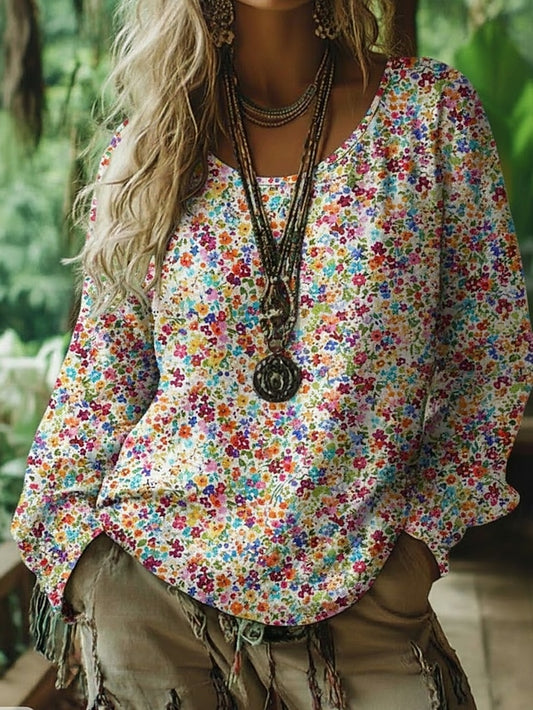 Women's Boho Shirt Boho T-shirt T Shirt Tee Top Print