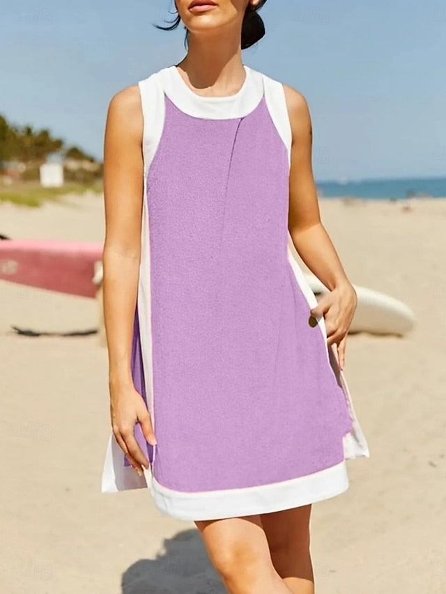 Women's Shorts Sets Bolero Top Sleeveless Round Neck Color