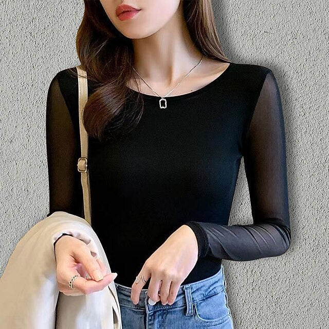 Ballroom Dance Activewear Top Ruching Pure Color Splicing