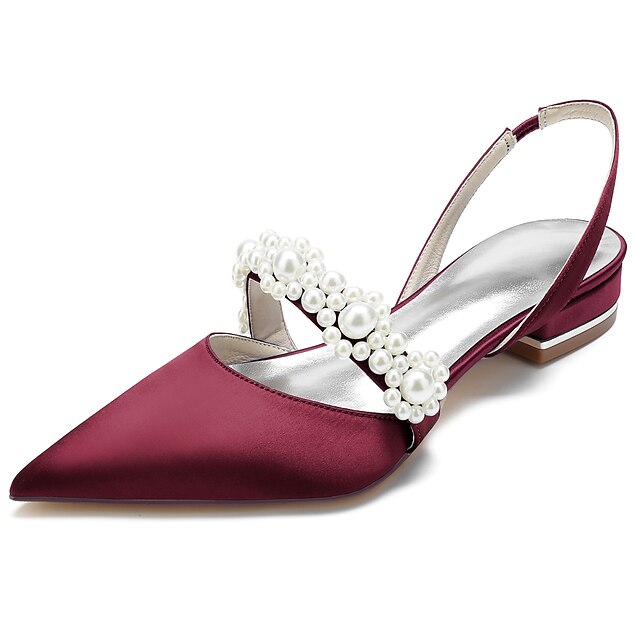 White Pearl Women's Elegant Satin Shoes with