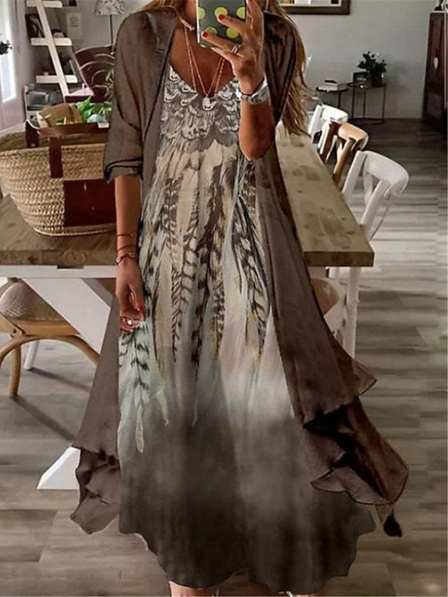 Women's Long Dress Maxi Dress Casual Dress Dress Set Two