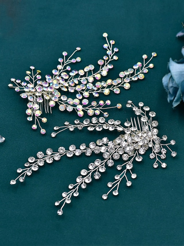 Bridal Elegant Hair Accessory Crystal and Rhinestone Flower –