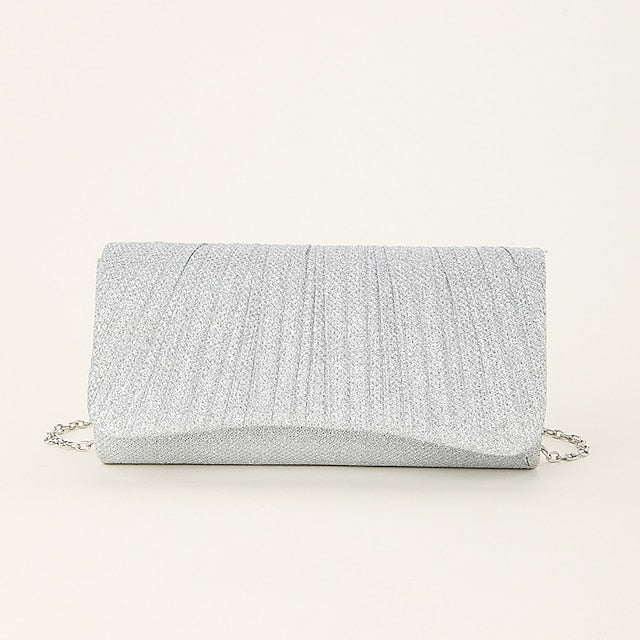 Women's Evening Silver Clutch Glitter – Elegant Purse