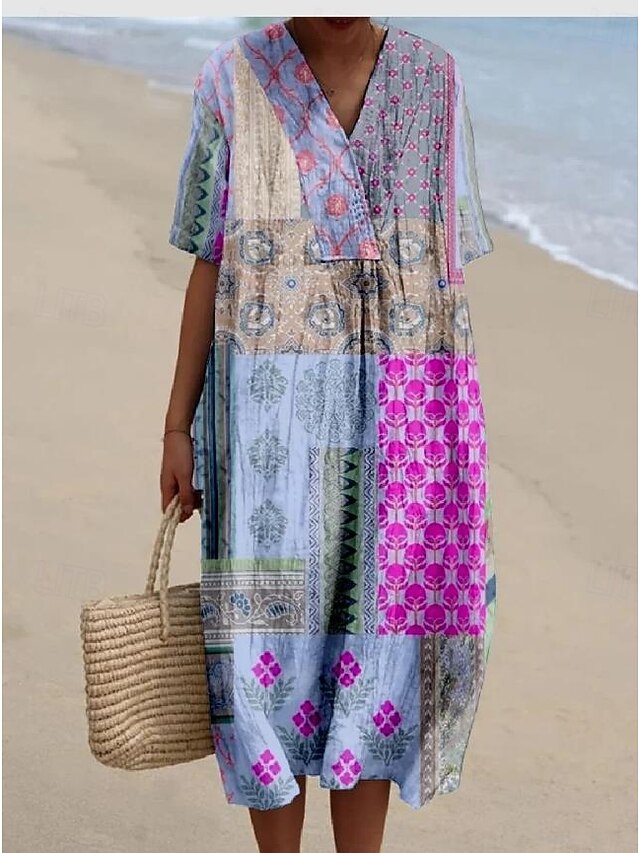 Women's Midi Dress Sundress Vacation Casual Beach Daily