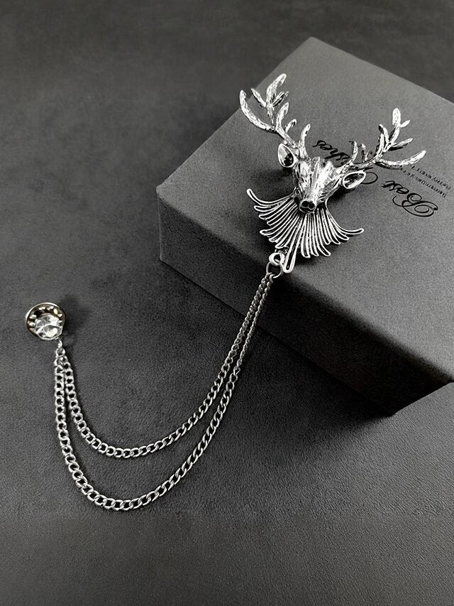 Lapel with Brooch Christmas Men's Pin Deer