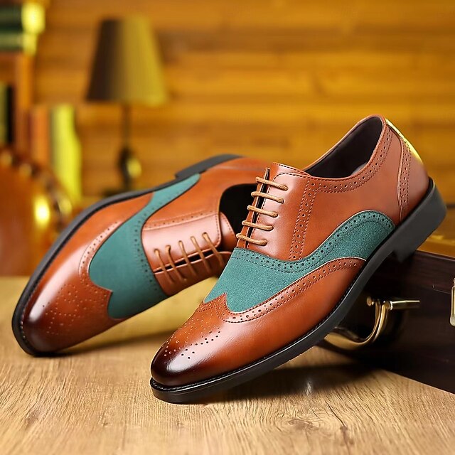 Two-Tone in and Wingtip Brown Oxford Shoes Green Men's –