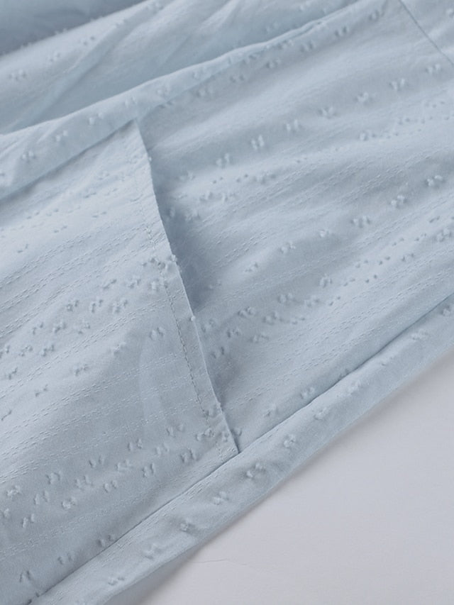 Women's White Blue Green Summer Spring Fall Midi Dress