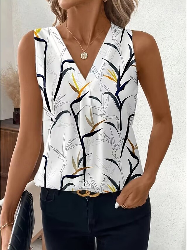 Women's Tank Top Floral Graphic Plants Elegant Vintage