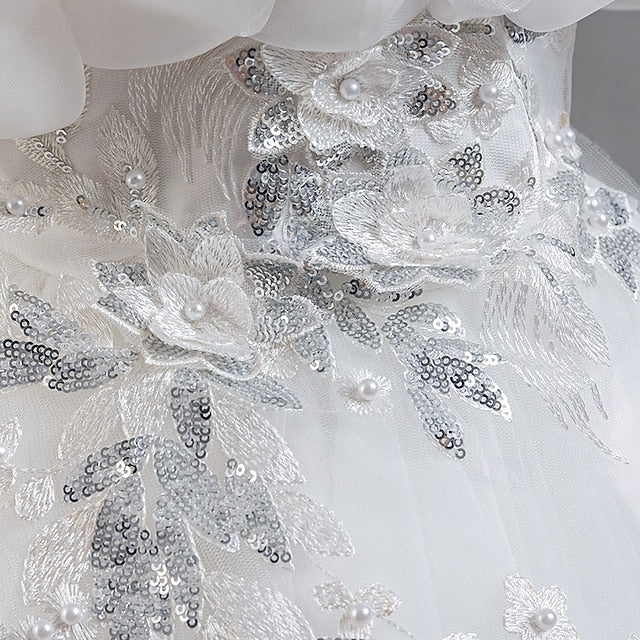 Girls' Short Kids Wedding Flower Dress Party Sleeve Floral