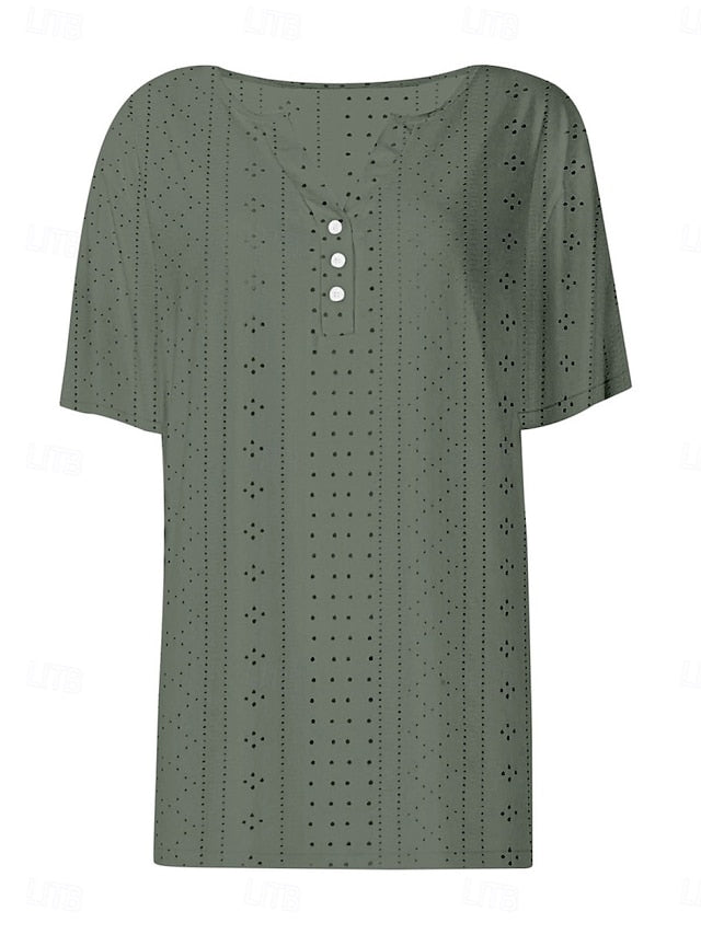 Women's T Shirt Solid Color Plain Stylish Modern Casual