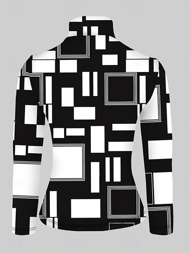 Women's T Shirt Print Tiered Graphic Geometric Elegant