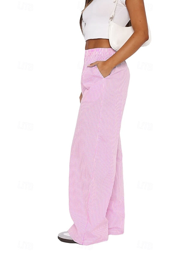 Women's Wide Leg Slacks Fashion Streetwear Full Length
