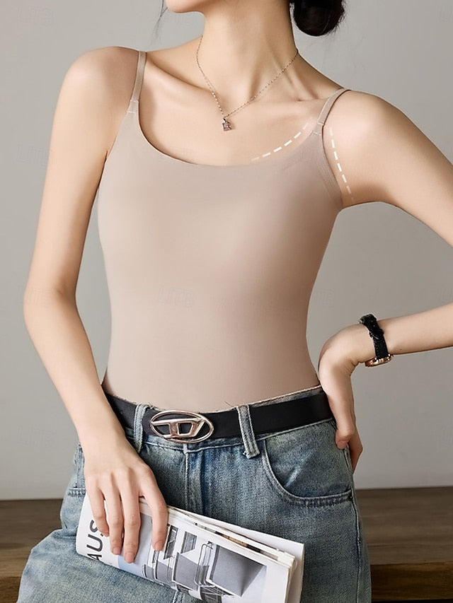 Women's Camisole Tank Top Solid Color Daily Sleeveless U