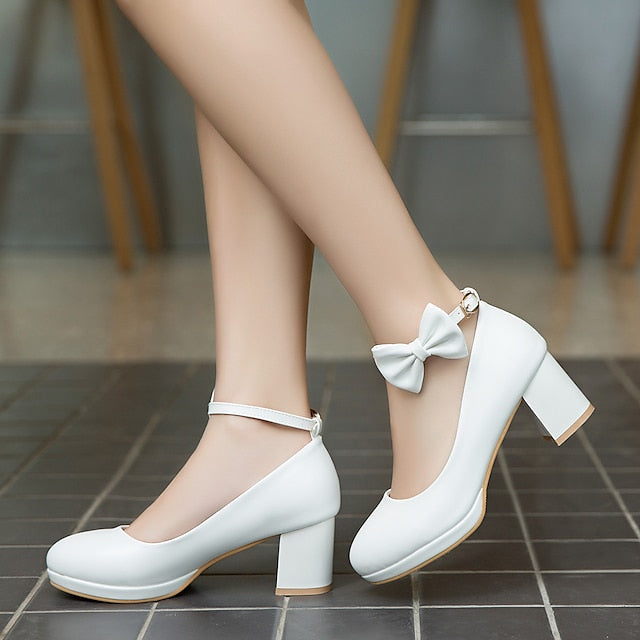 Shoes Perfect White Bow for Jane Mary - Girls' Weddings