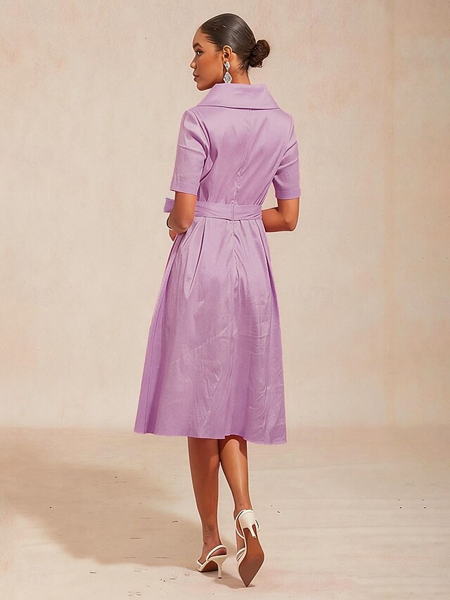 Women's Midi Dress A Line Dress Elegant Daily Wedding Guest