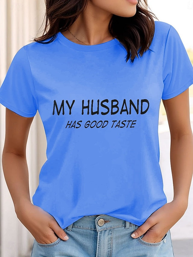 Women's Funny T Shirt Graphic Letter Stylish Casual Short