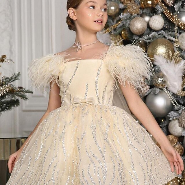 Dress Girls' Sleeveless Solid Kids Performance Party Color