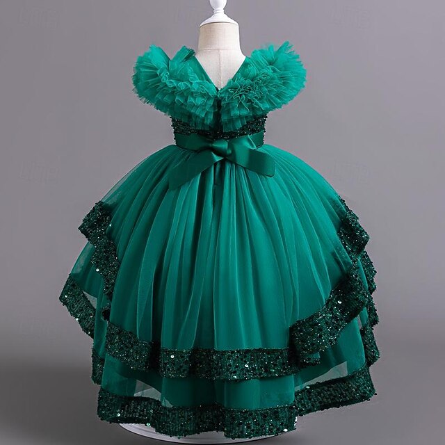 Girl Party Dress Sleeveless Flower Sequin Kids Girls'