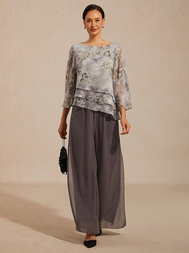 Women's Sheer Blouse Chiffon Tops Lace up Floral Elegant
